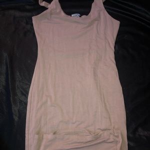 Nude bodycon maxi dress